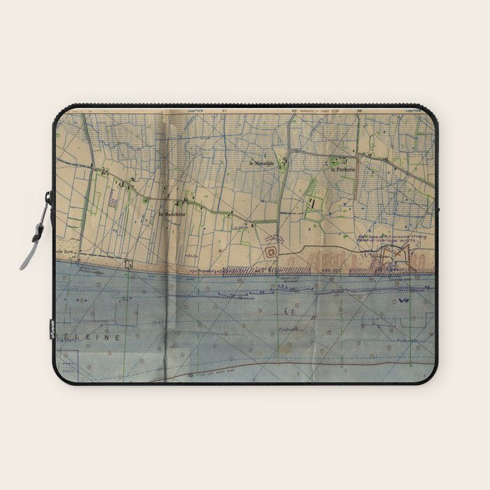 Vintage Utah Beach D-Day Invasion Map (1944) Laptop Sleeve Gallery Image 1
