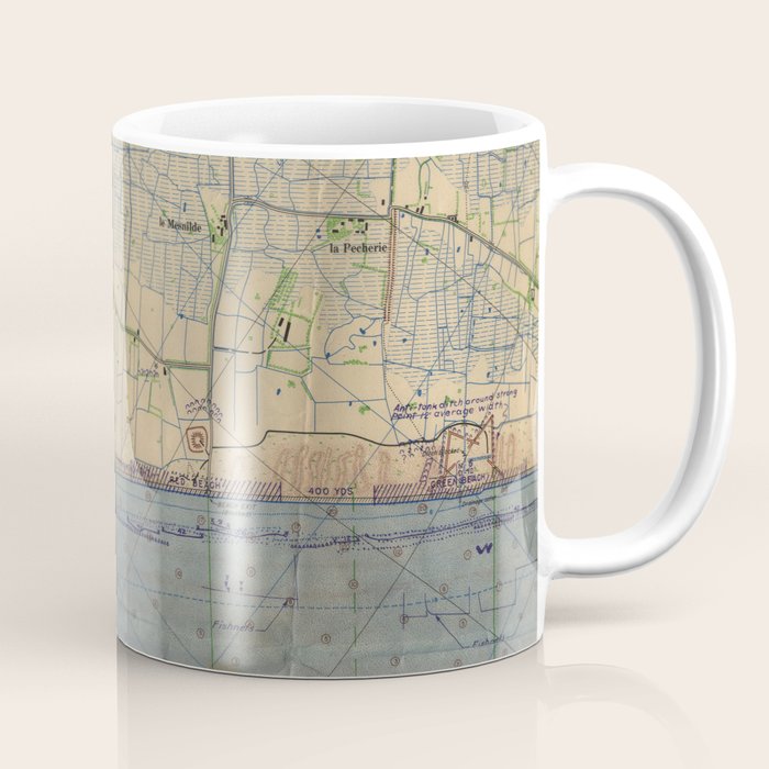 Vintage Utah Beach D-Day Invasion Map (1944) Coffee Mug Gallery Image 1