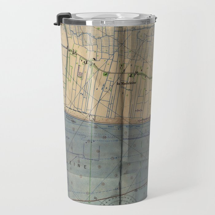 Vintage Utah Beach D-Day Invasion Map (1944) Travel Mug Gallery Image 3