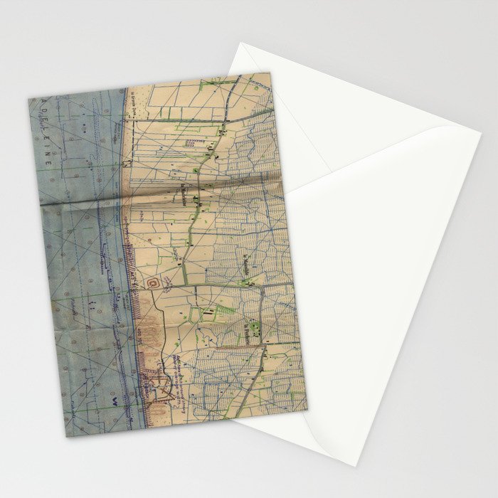 Vintage Utah Beach D-Day Invasion Map (1944) Stationery Card Gallery Image 2