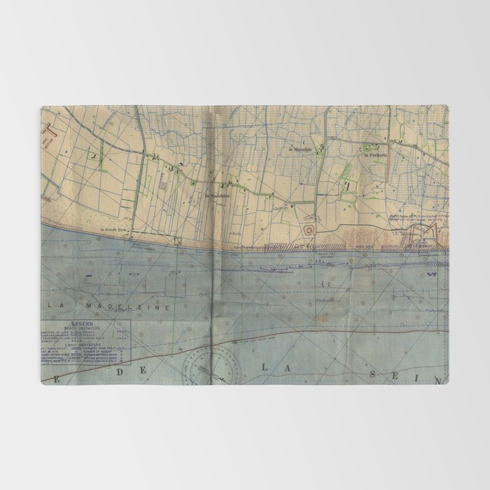 Vintage Utah Beach D-Day Invasion Map (1944) Rug Gallery Image 2