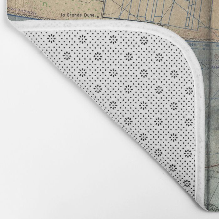 Vintage Utah Beach D-Day Invasion Map (1944) Bath Mat Gallery Image 2