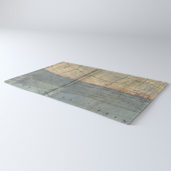 Vintage Utah Beach D-Day Invasion Map (1944) Rug Gallery Image 3
