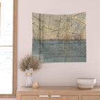 Vintage Utah Beach D-Day Invasion Map (1944) Wall Tapestry Gallery Image 2