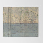 Vintage Utah Beach D-Day Invasion Map (1944) Throw Blanket Gallery Image 2