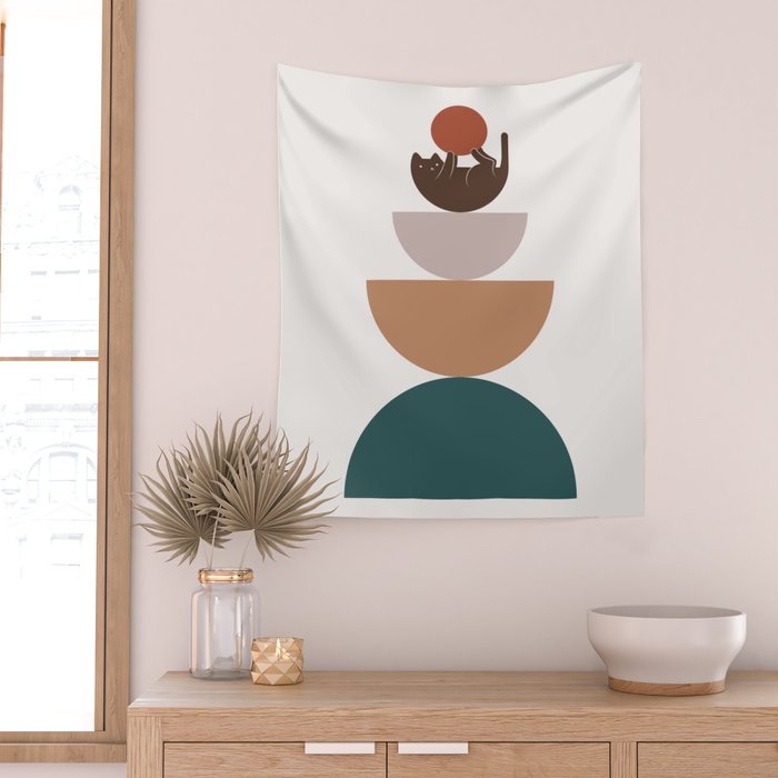 Cat Landscape 82 Wall Tapestry Gallery Image 2