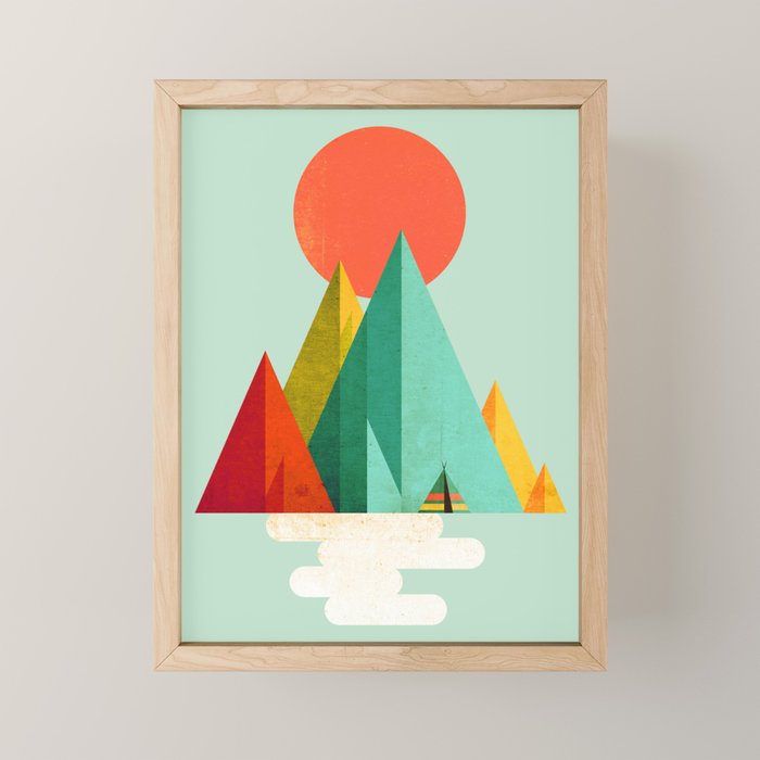 Little Geometric Tipi Mini Art Print Gallery Image 1
