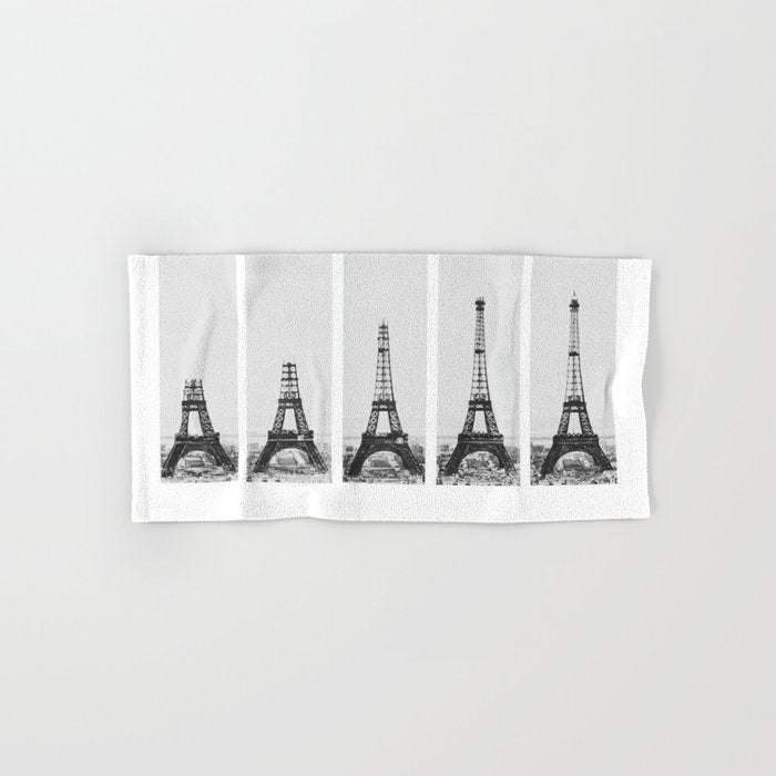 1888-1889 The Rise of the Eiffel Tower Construction Sequence black and white photography Bath Towel Gallery Image 1