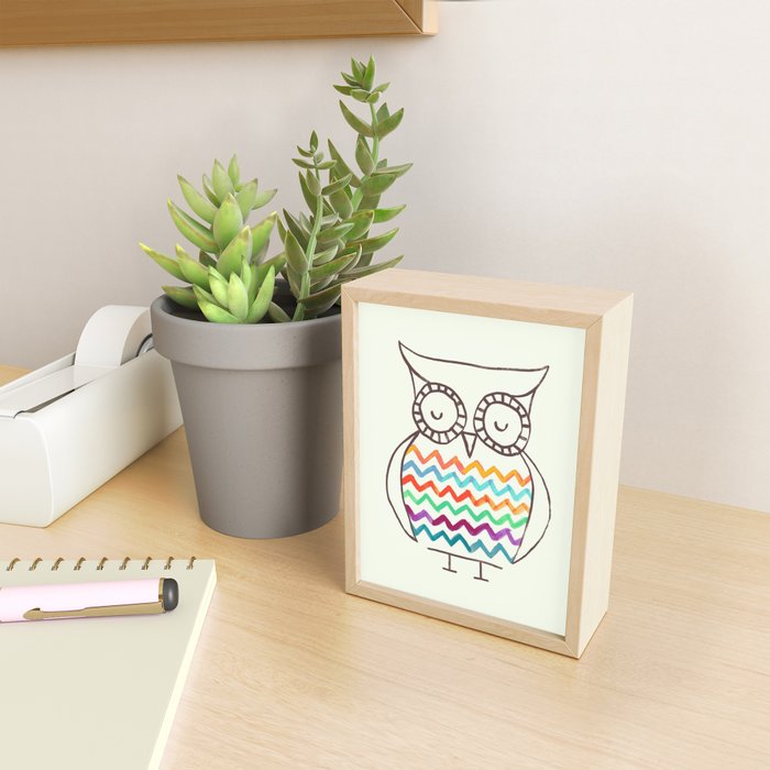 Chevron Owl Mini Art Print Gallery Image 2