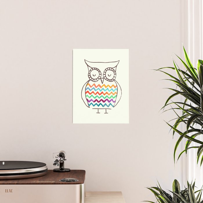 Chevron Owl Poster Gallery Image 2