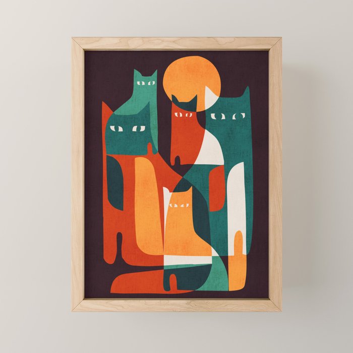 Cat Family Mini Art Print Gallery Image 1