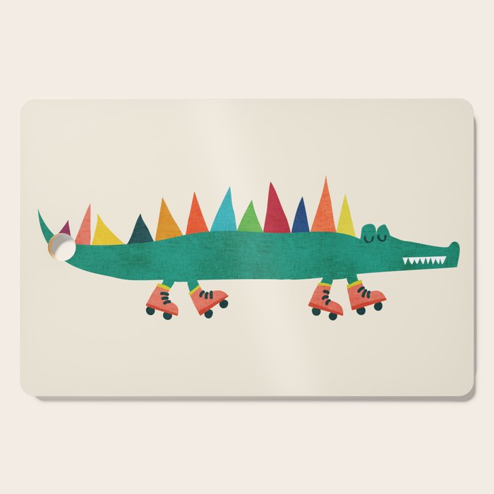 Crocodile on Roller Skates Cutting Board Gallery Image 1