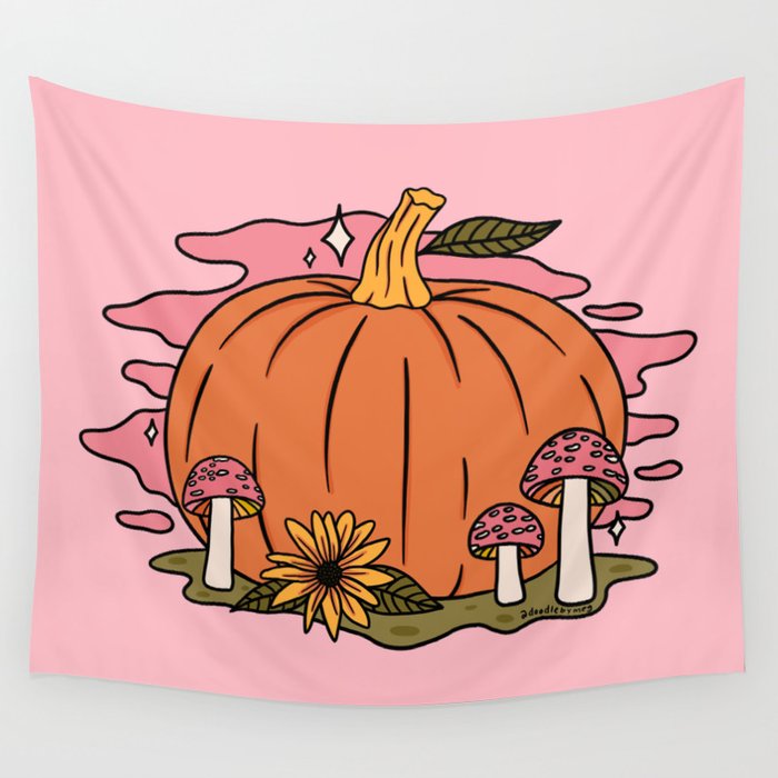 Fall Pumpkin Wall Tapestry Gallery Image 4