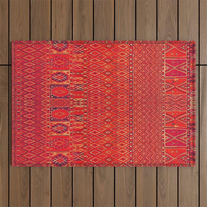Orange Traditional Moroccan Berber Rug Design B30 Outdoor Rug Gallery Image 1