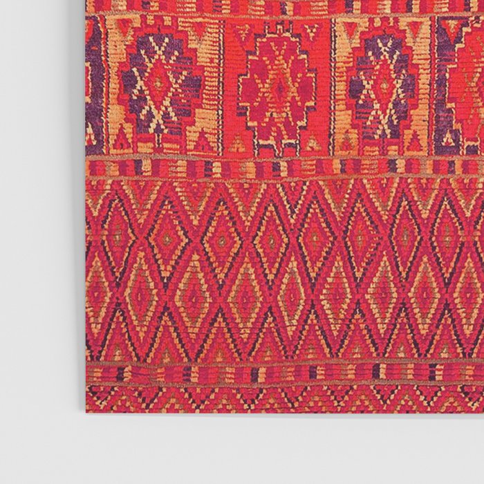 Orange Traditional Moroccan Berber Rug Design B30 Poster Gallery Image 3