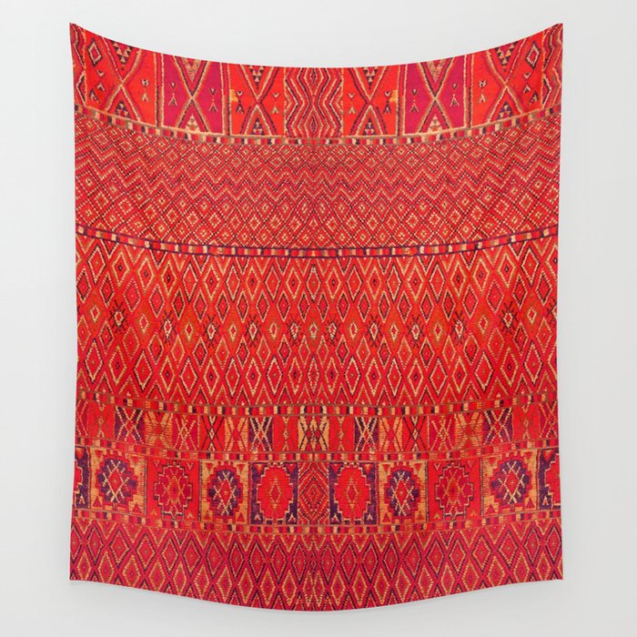 Orange Traditional Moroccan Berber Rug Design B30 Wall Tapestry Gallery Image 4