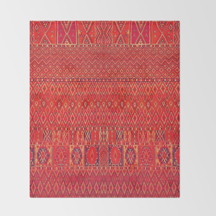 Orange Traditional Moroccan Berber Rug Design B30 Throw Blanket Gallery Image 2