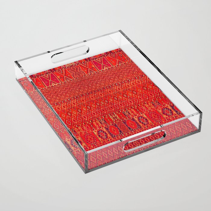 Orange Traditional Moroccan Berber Rug Design B30 Acrylic Tray Gallery Image 1