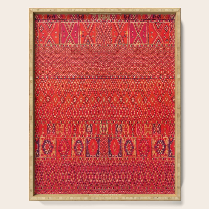 Orange Traditional Moroccan Berber Rug Design B30 Serving Tray Gallery Image 1