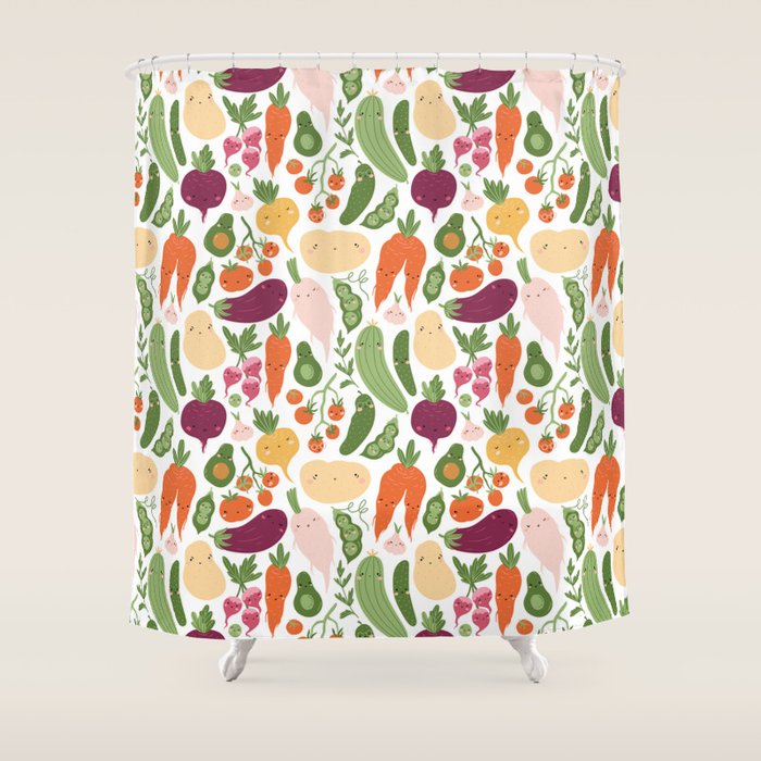 Cute vegetables Shower Curtain Gallery Image 1