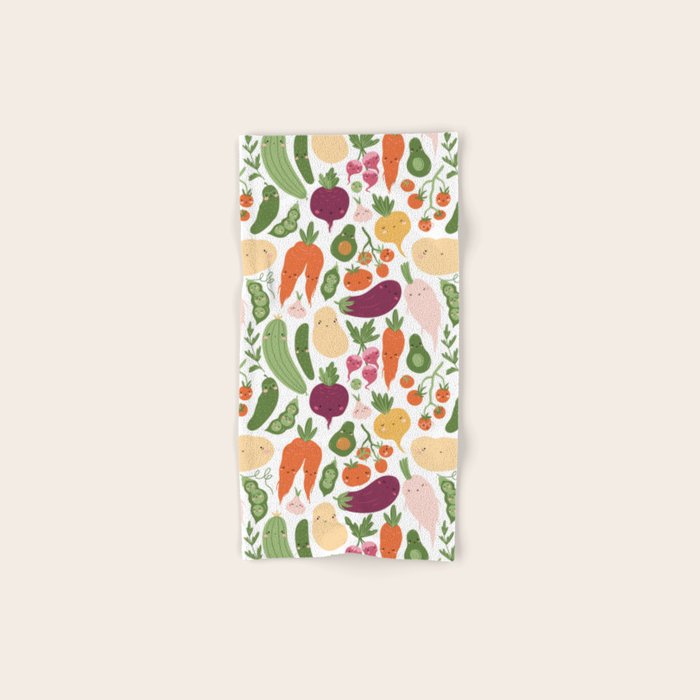 Cute vegetables Bath Towel Gallery Image 1