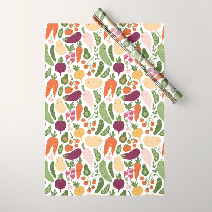 Cute vegetables Wrapping Paper Gallery Image 1
