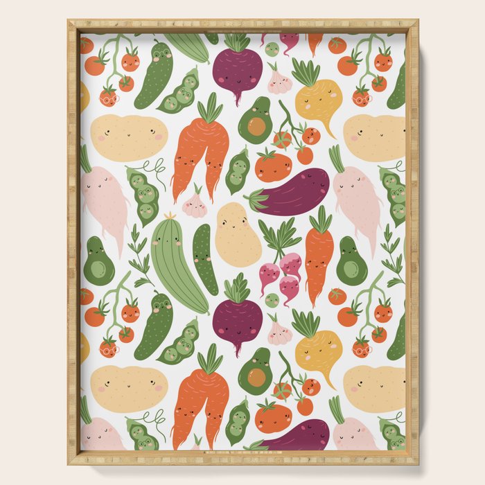 Cute vegetables Serving Tray Gallery Image 1