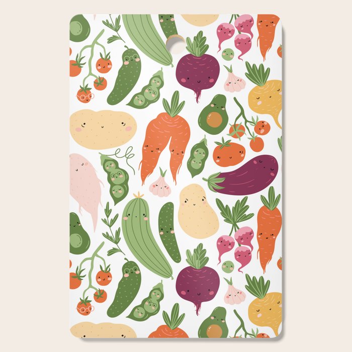 Cute vegetables Cutting Board Gallery Image 1