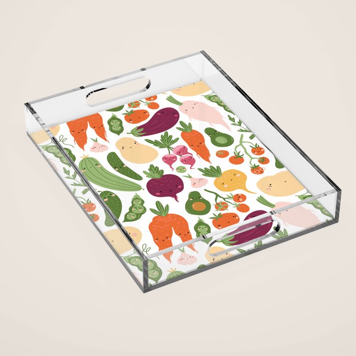 Cute vegetables Acrylic Tray Gallery Image 1