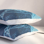 Japandi Wall Art Jellyfish Painting Blue Maximalist Japanese Wall Art Ocean White and Blue Poster Pillow Sham Gallery Image 3