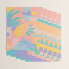 Lemons in Amalfi / Abstract shapes, Pink, Turquoise, Yellow, Lavender Wrapping Paper Gallery Image 3