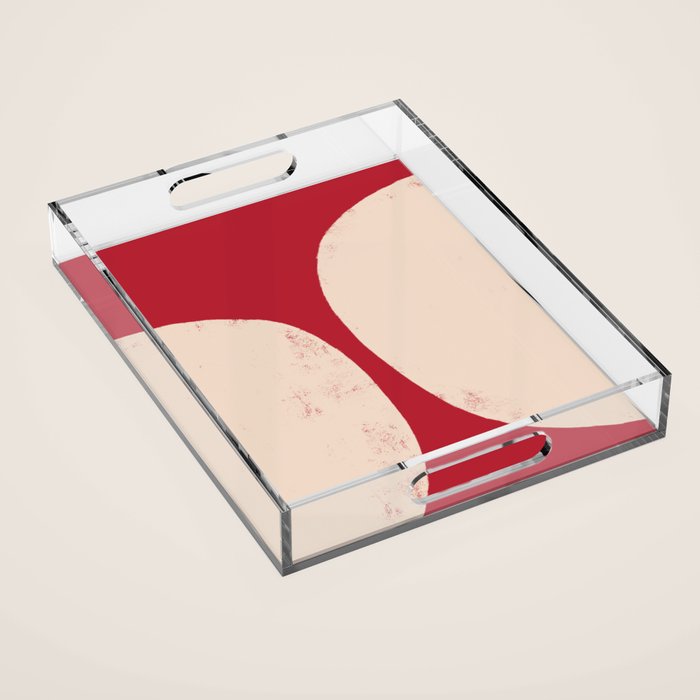 Half-Circle Shapes on Red Acrylic Tray Gallery Image 1