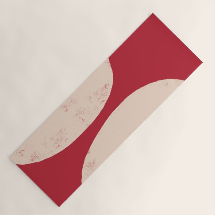 Half-Circle Shapes on Red Yoga Mat Gallery Image 1