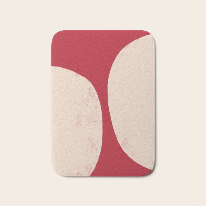Half-Circle Shapes on Red Bath Mat Gallery Image 1