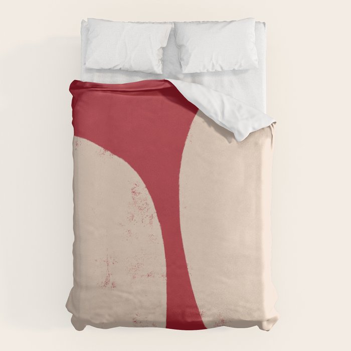 Half-Circle Shapes on Red Duvet Cover Gallery Image 1