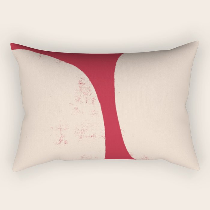 Half-Circle Shapes on Red Rectangular Pillow Gallery Image 1
