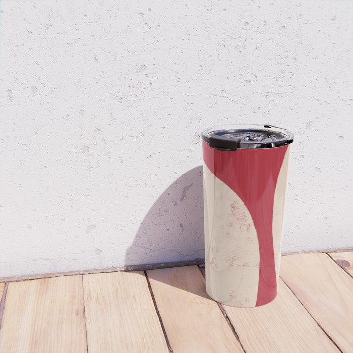 Half-Circle Shapes on Red Travel Mug Gallery Image 4