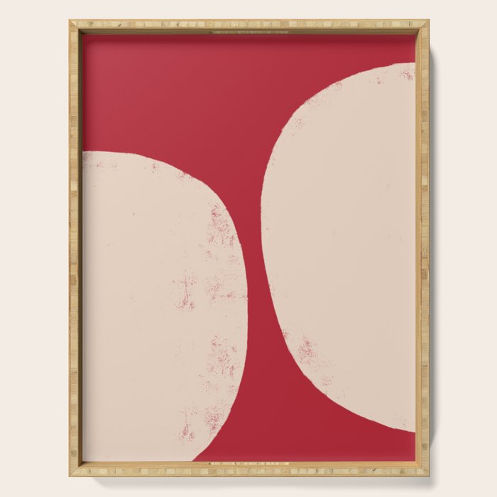 Half-Circle Shapes on Red Serving Tray Gallery Image 1