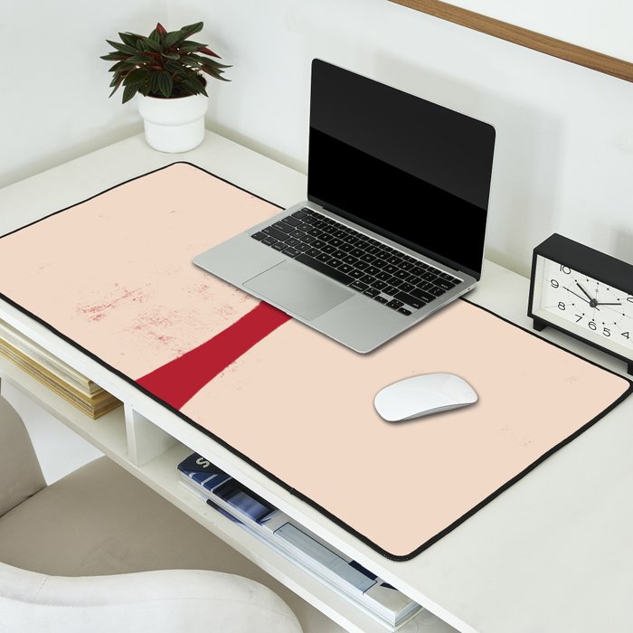 Half-Circle Shapes on Red Desk Mat Gallery Image 2