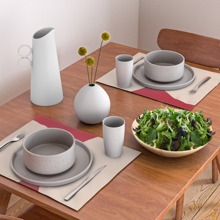 Half-Circle Shapes on Red Placemat Gallery Image 2