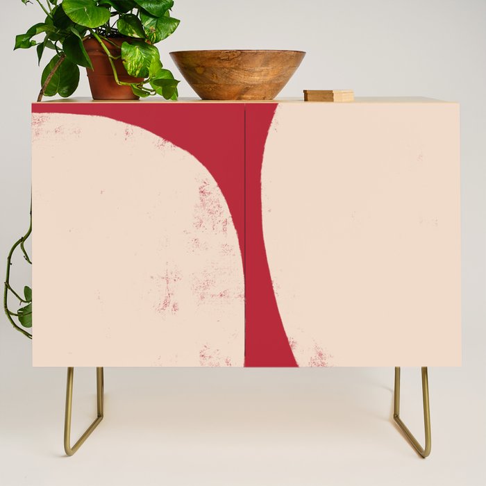 Half-Circle Shapes on Red Credenza Gallery Image 1