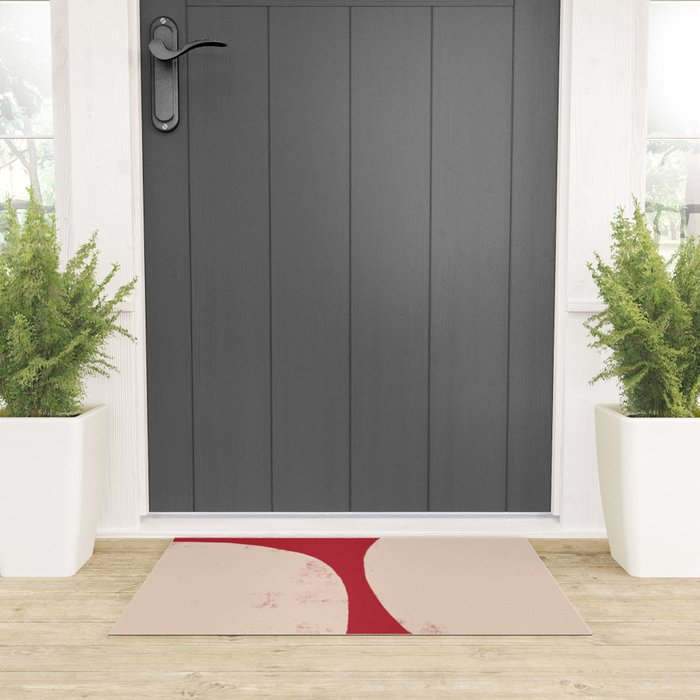 Half-Circle Shapes on Red Welcome Mat Gallery Image 3