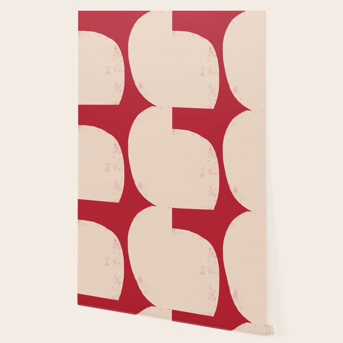 Half-Circle Shapes on Red Wallpaper Gallery Image 2