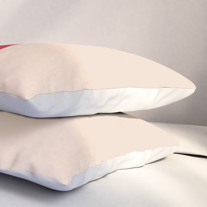 Half-Circle Shapes on Red Pillow Sham Gallery Image 3