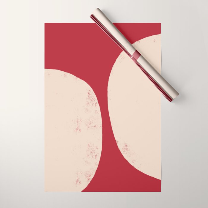 Half-Circle Shapes on Red Wrapping Paper Gallery Image 1