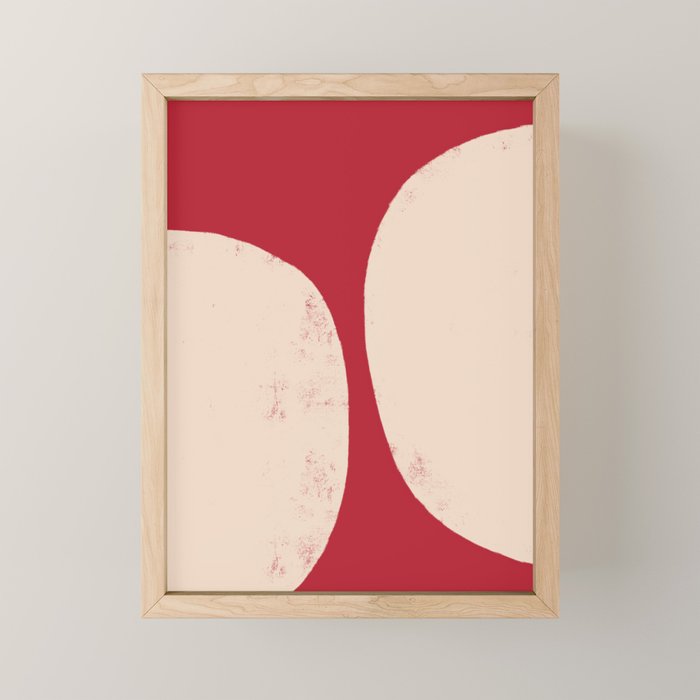 Half-Circle Shapes on Red Mini Art Print Gallery Image 1