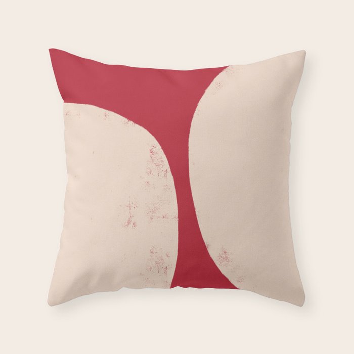 Half-Circle Shapes on Red Throw Pillow Gallery Image 6