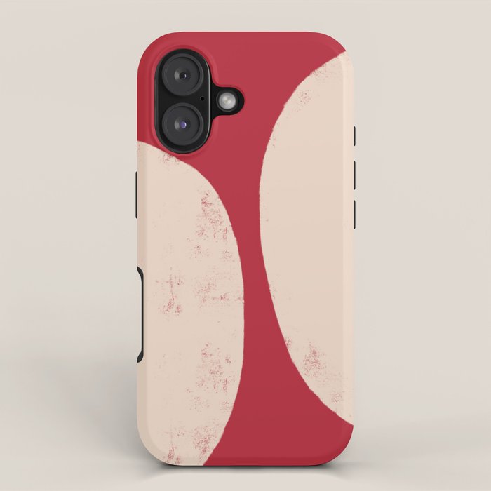Half-Circle Shapes on Red iPhone Case Gallery Image 1