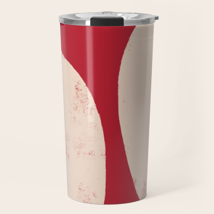 Half-Circle Shapes on Red Travel Mug Gallery Image 1