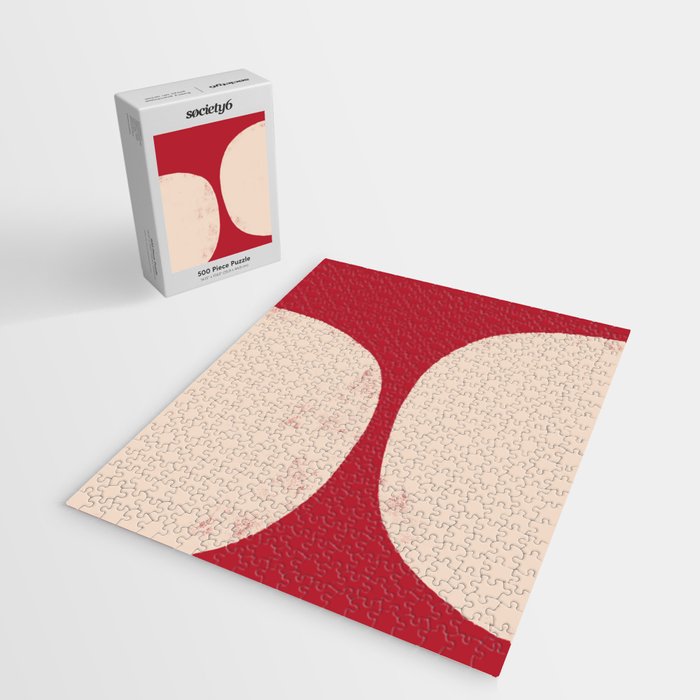 Half-Circle Shapes on Red Jigsaw Puzzle Gallery Image 2